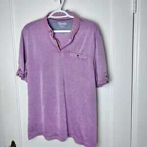Woody's Men's Heather Purple Modal Short Sleeve Pastel Polo Shirt Size Medium